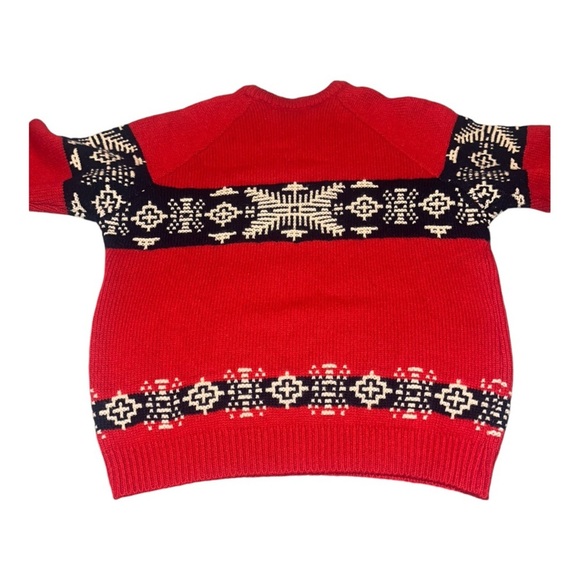 Vintage Hunting Horn Exclusively J. Riggings 100% Shetland Wool Red Crewneck - Picture 5 of 8